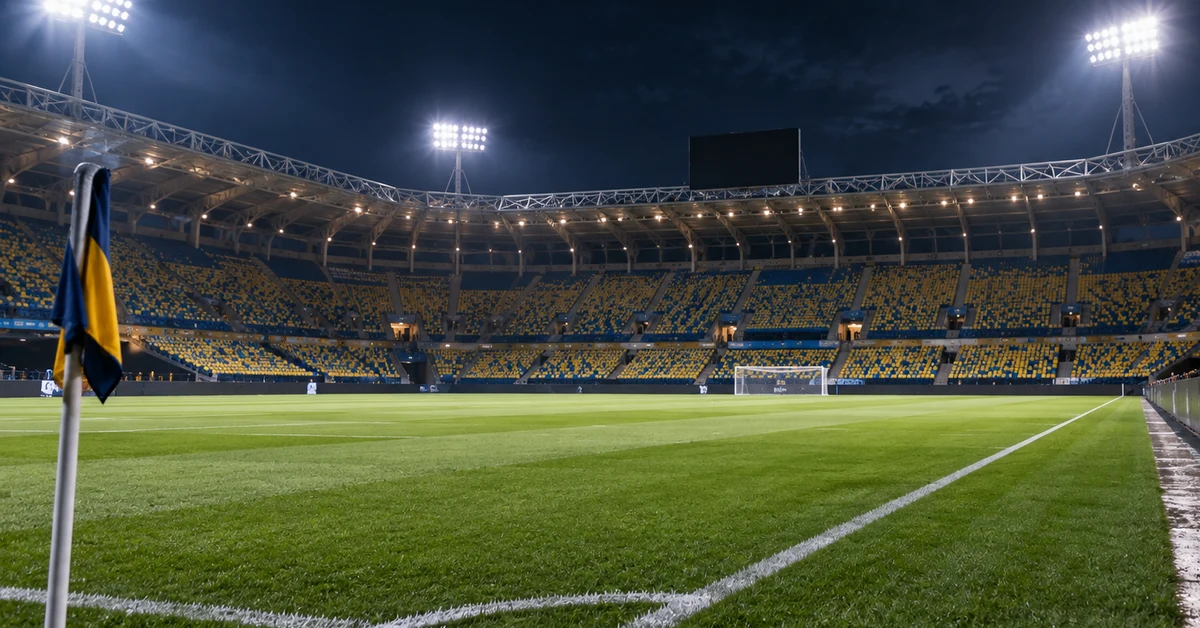 An empty floodlit Saudi football stadium illustrating a two-match behind-closed-doors punishment.
