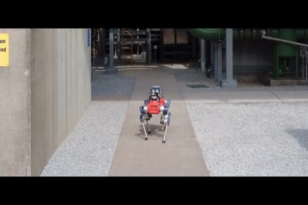 Video still from Power-station robot given employee-style access credentials for autonomous inspections