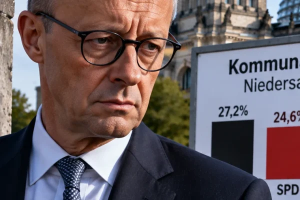 German political scene outside the Reichstag with national flags and election imagery