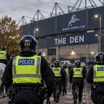 Illustration of a major Metropolitan Police operation outside The Den ahead of Millwall versus West Ham.