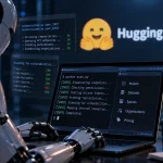 Illustration of an autonomous AI agent probing a machine-learning platform for potential vulnerabilities.