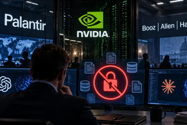 Cybersecurity operations centre representing restrictions on frontier AI models handling sensitive corporate and government data