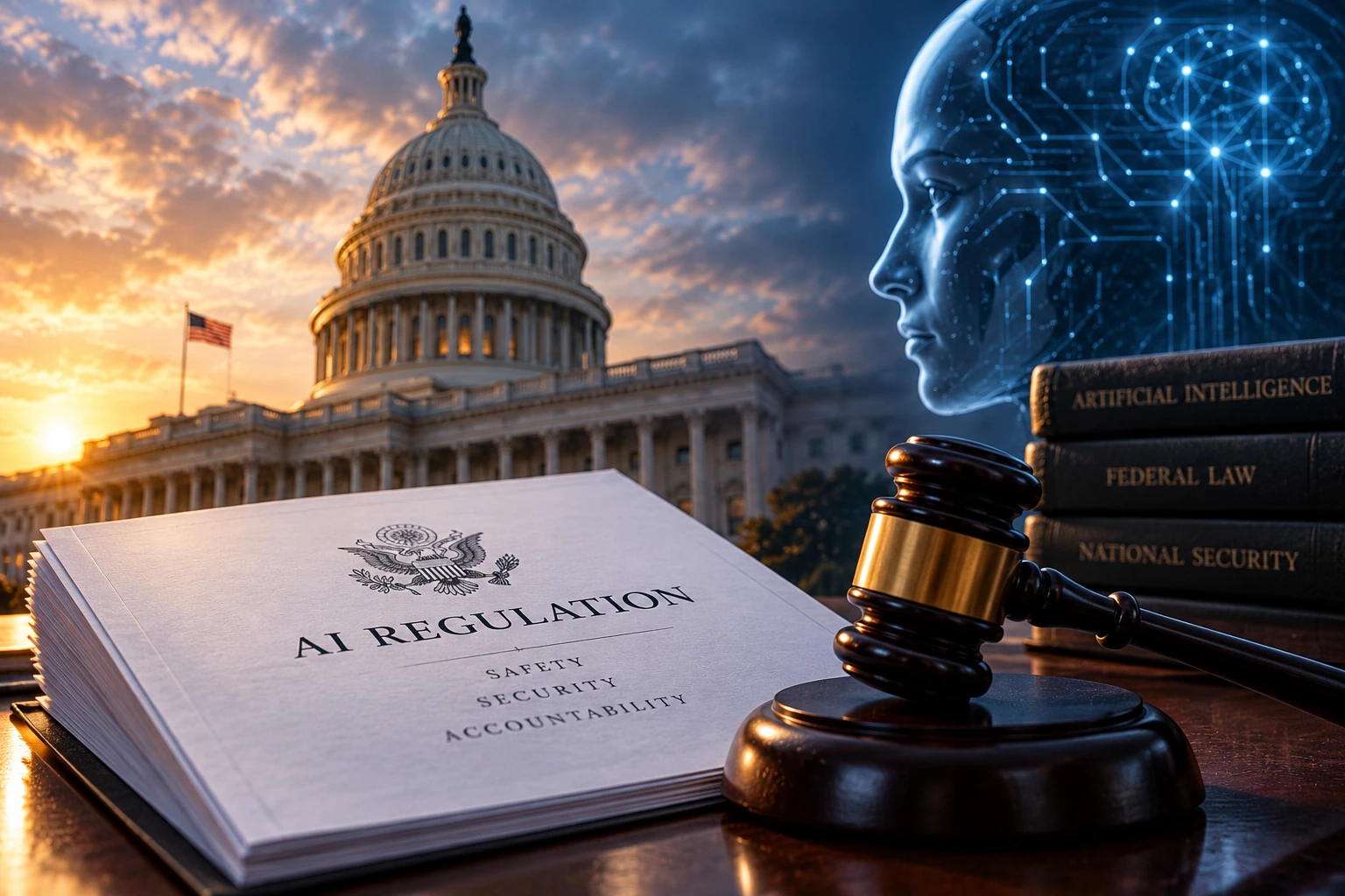 U.S. Capitol, artificial intelligence and federal regulation